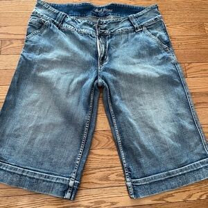 [14/36]]WMN Dish Jeans Blue Bermuda Denim Shorts